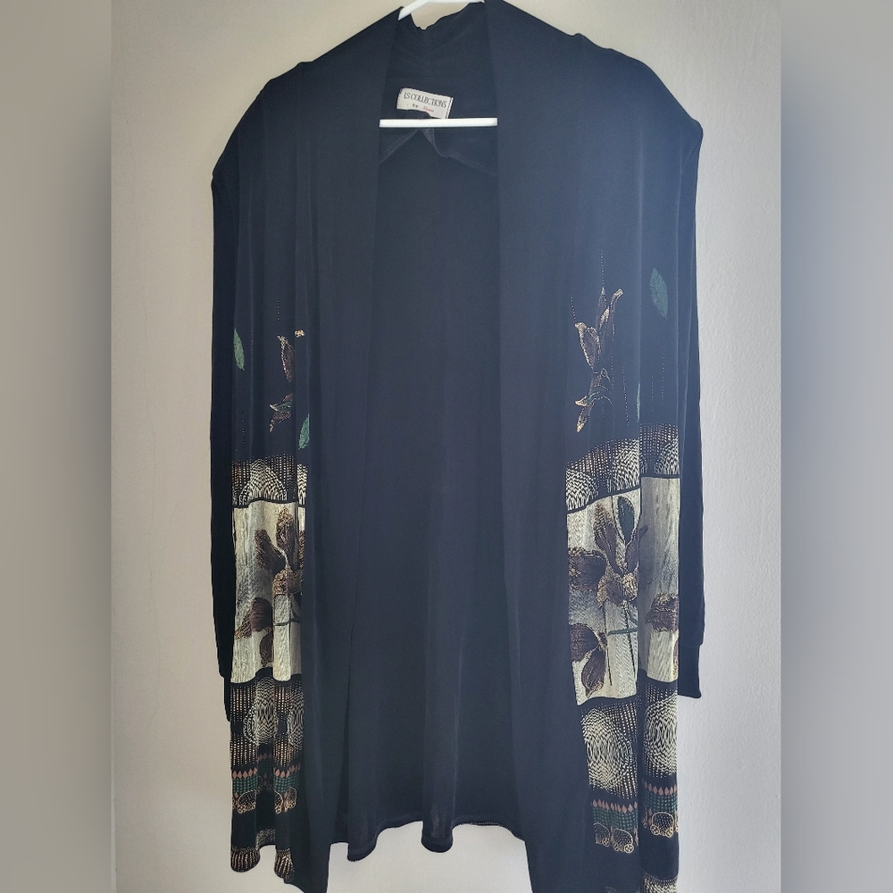 Ls collections by sunu open front size L gold  flowers design.
